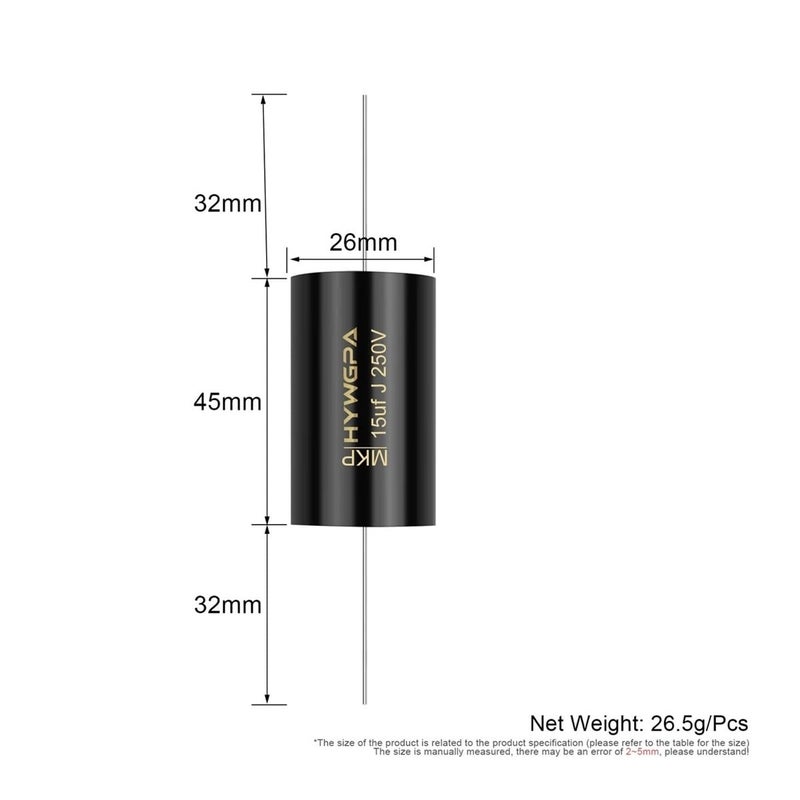 2Pcs MPT MKP Capacitor 250V 15 0UF Axial Audio Crossover Coupling Frequency Divider - Image 2